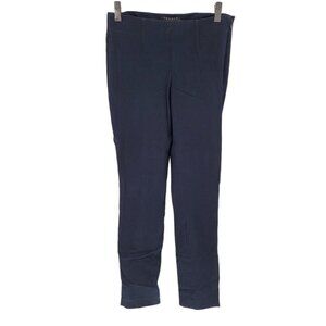 Theory womens 2 navy blue Belisa 2 scroll dart detail stretch trouser pant